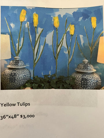 Beth Robison "Yellow Tulips" 36x28 Painting