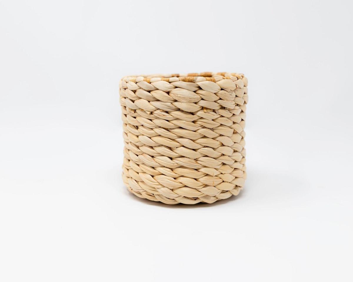 Classic Banana Weave Cachepot | Natural Woven Planter or Organizer