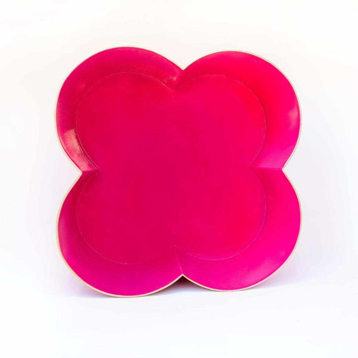 Classic Tole Quatrefoil Planter | Hand-Painted Metal Cachepot Centerpiece