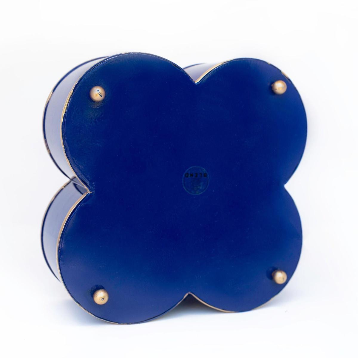 Classic Tole Quatrefoil Planter | Hand-Painted Metal Cachepot Centerpiece