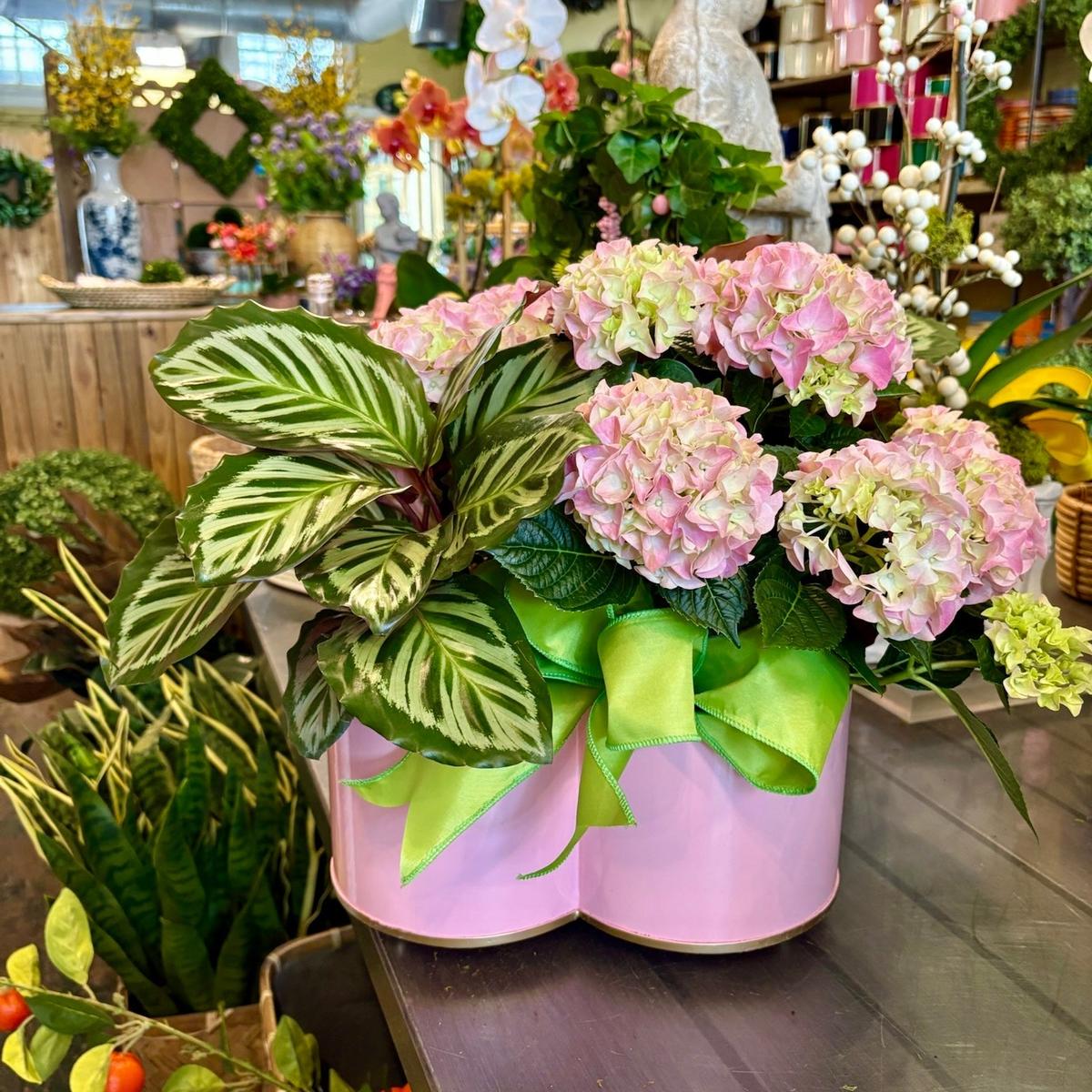 Classic Tole Quatrefoil Planter | Hand-Painted Metal Cachepot Centerpiece