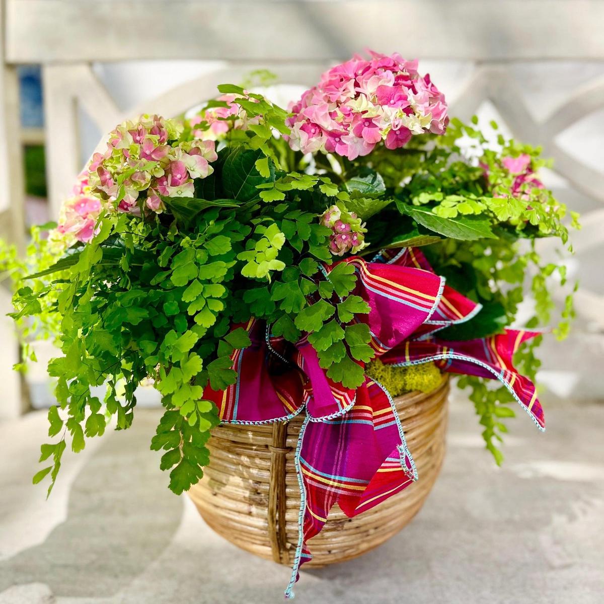 Footed Cane Planter | Deep Woven Rattan Decorative Bowl