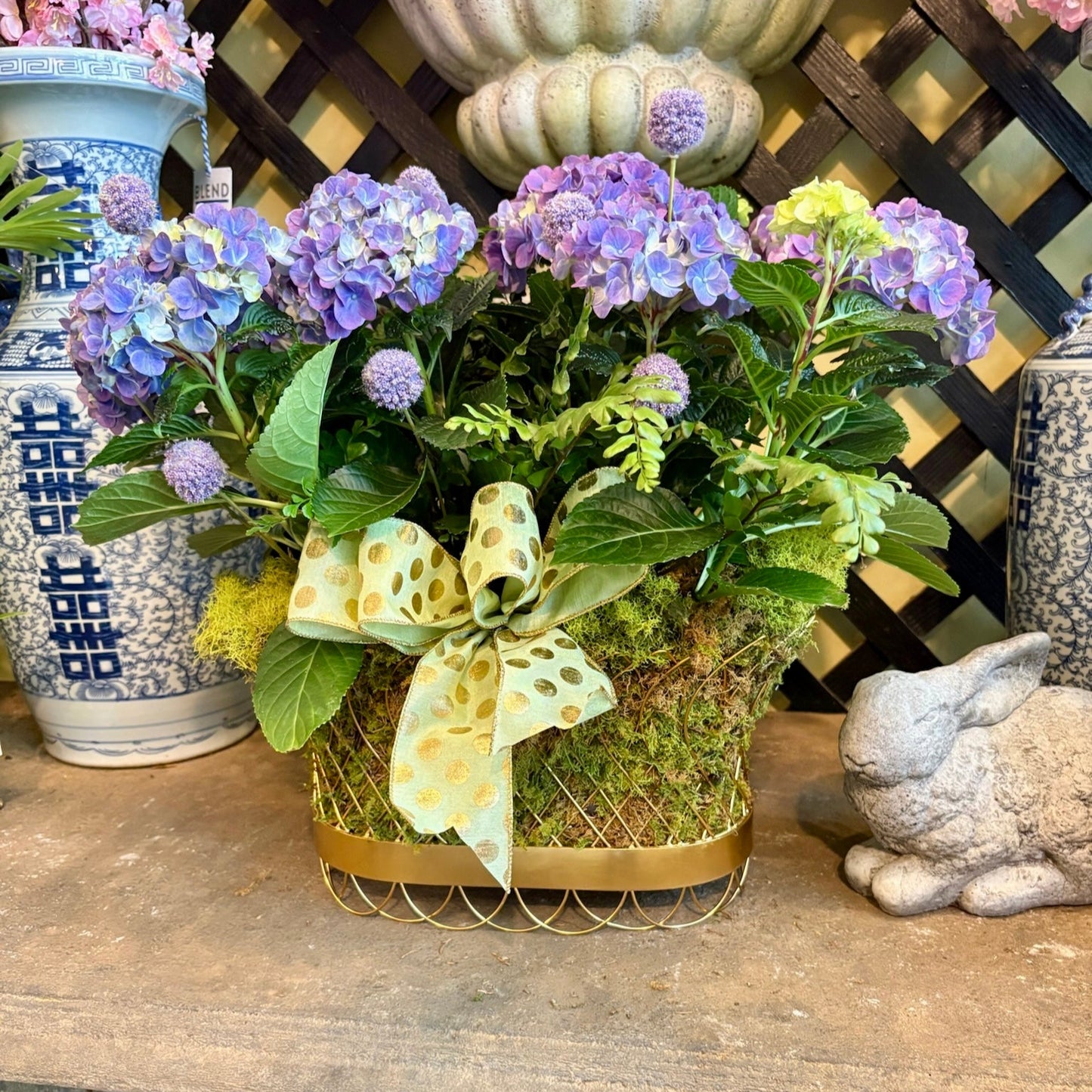 Elegant French Wire Metal Planter Basket