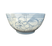 Large Blue and White Bowl with Lotus Motif