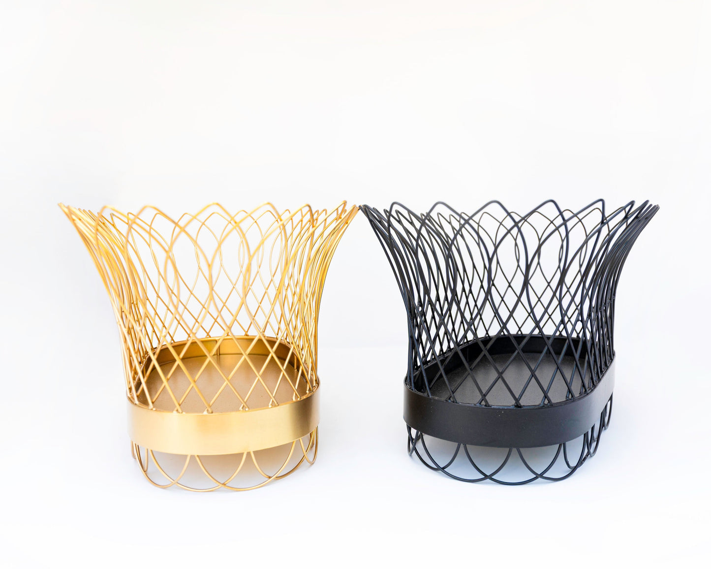 Elegant French Wire Metal Planter Basket