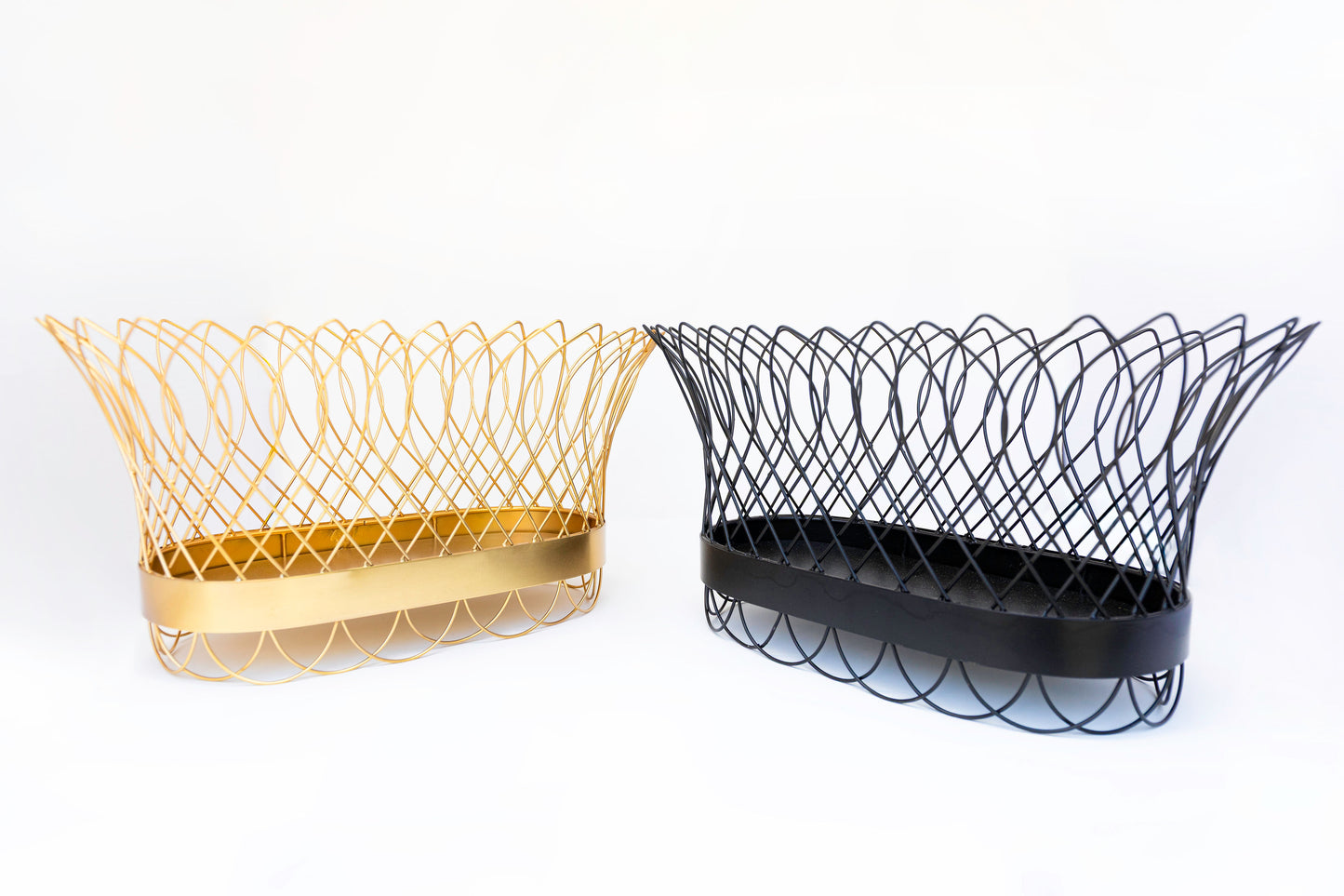 Elegant French Wire Metal Planter Basket