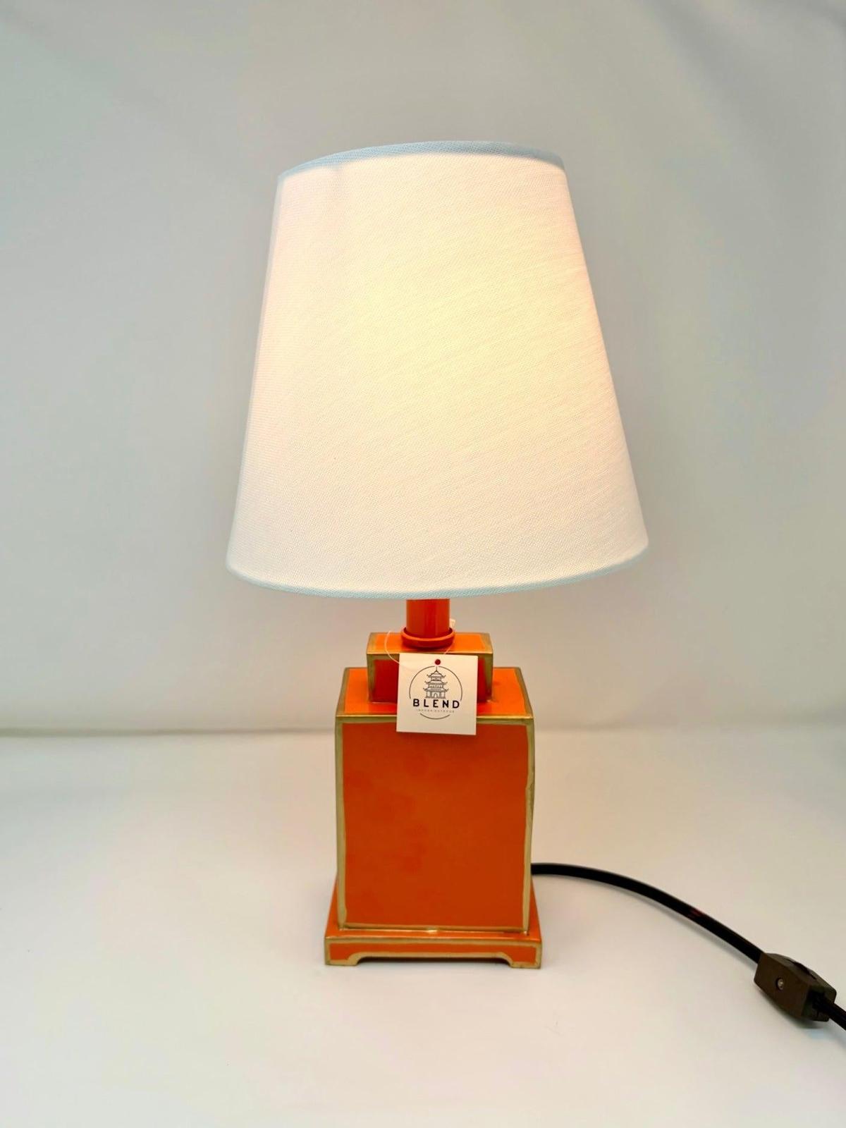 Mini Tole Tea Jar Lamp | Elegant Hand-painted Chinoiserie Bookshelf & Accent Lamp