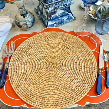 Natural Rattan Charger – Handwoven Rattan Tableware Placemat for Elegant Dining