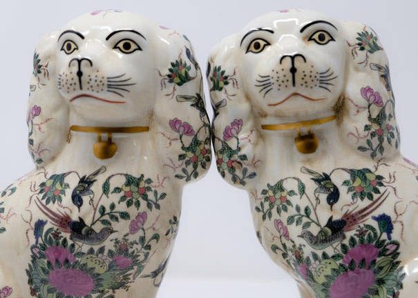 Pair of Porcelain Staffordshire Dogs - Large