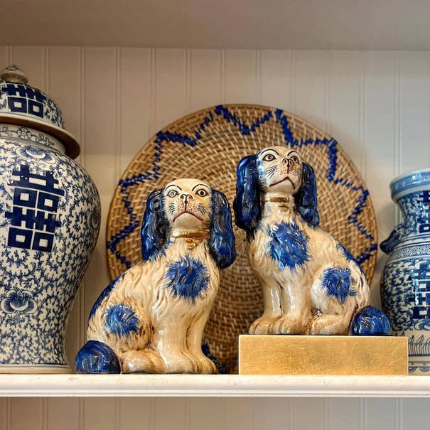 Pair of Porcelain Staffordshire Dogs - Large