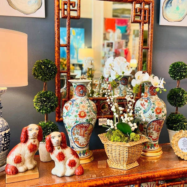 Pair of Porcelain Staffordshire Dogs - Large