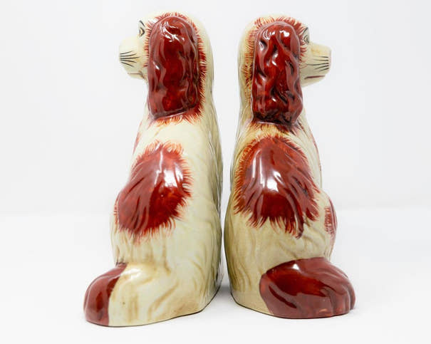 Pair of Porcelain Staffordshire Dogs - Large