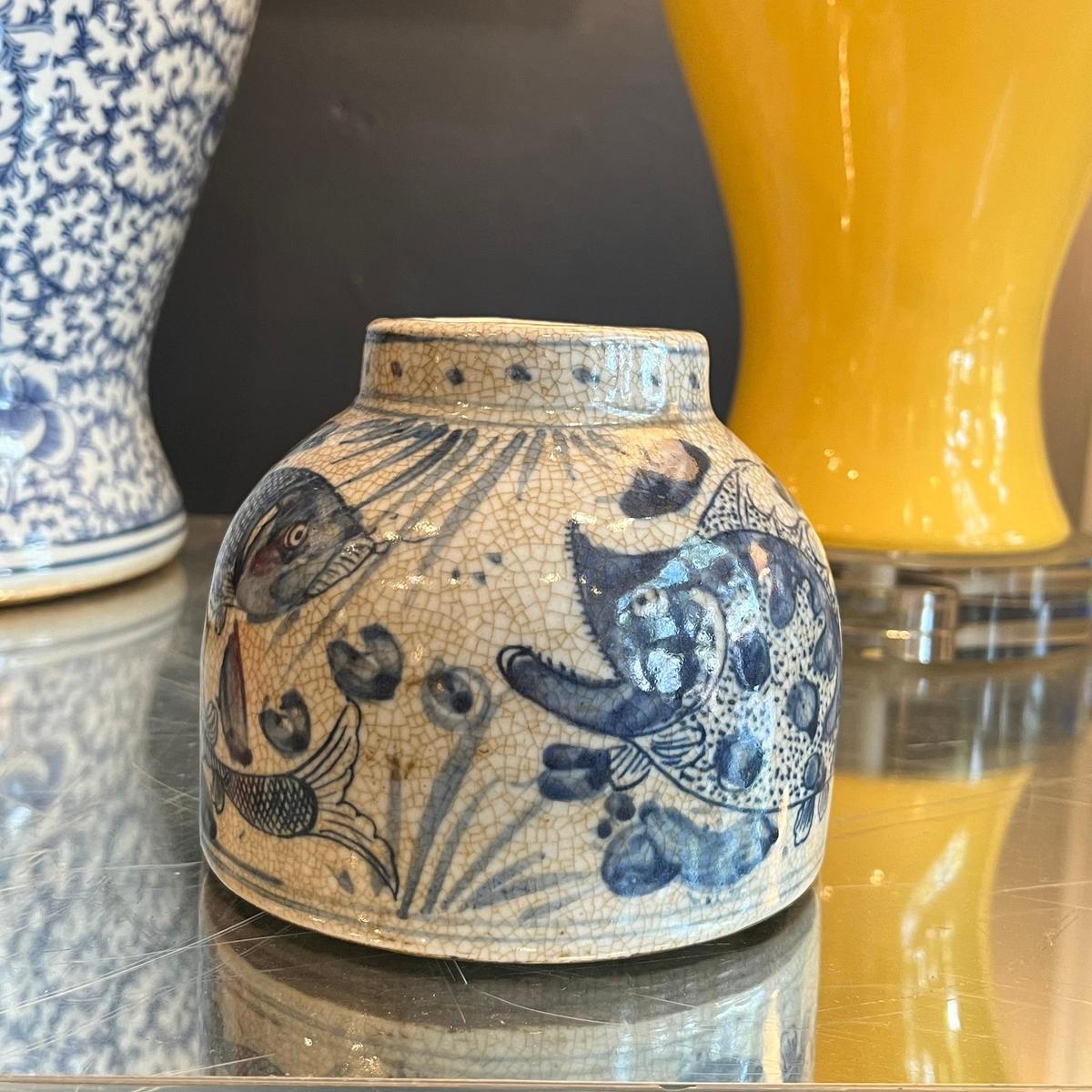 Small Blue & White Porcelain Waterdrop Vase