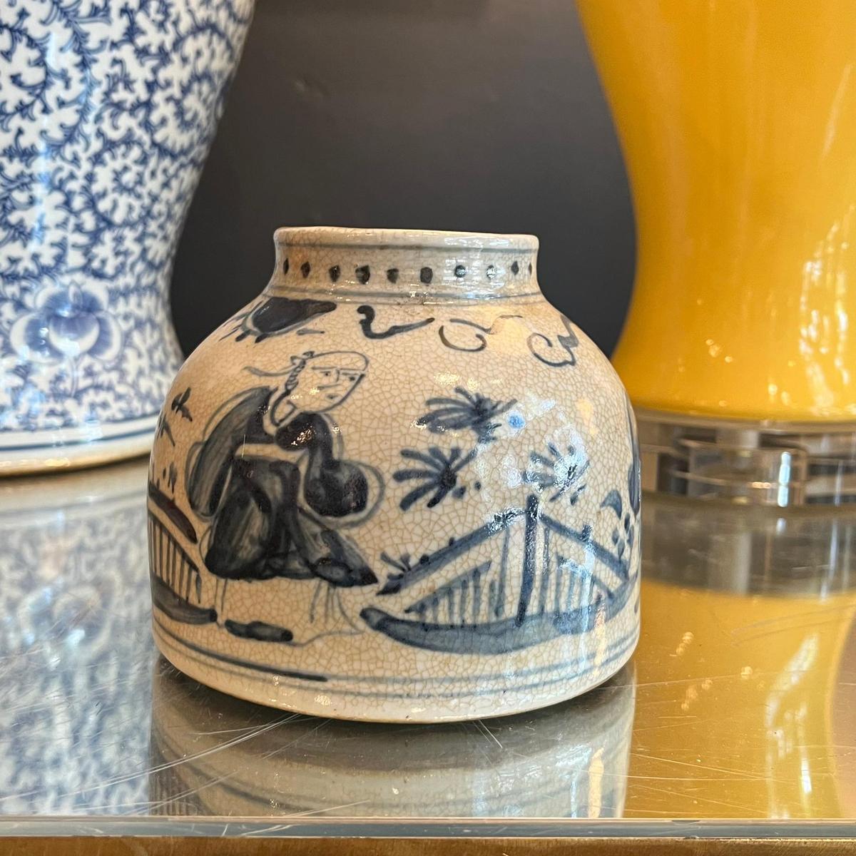 Small Blue & White Porcelain Waterdrop Vase