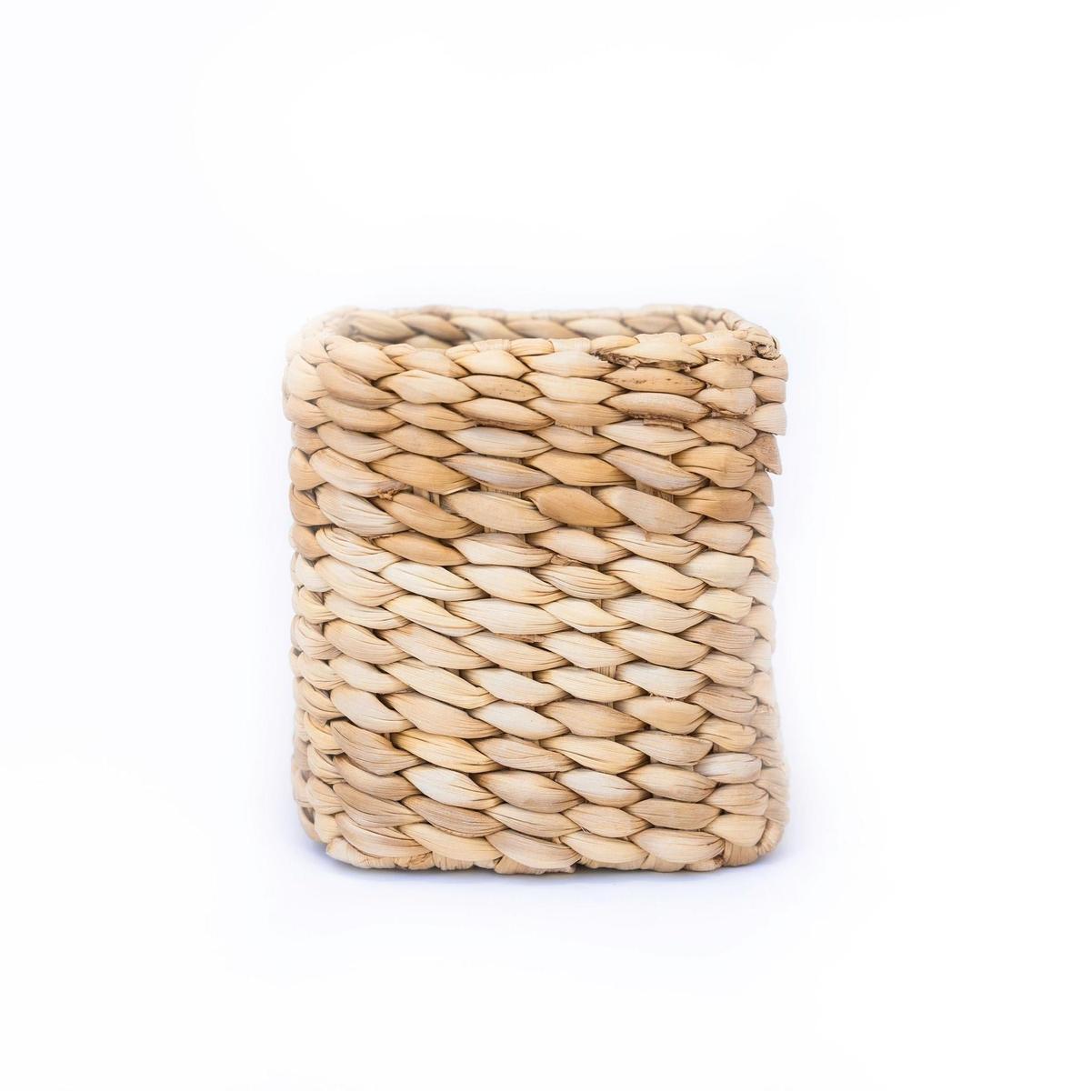 Square Banana Weave Cachepot – Natural Woven Basket, Planter or Organizer