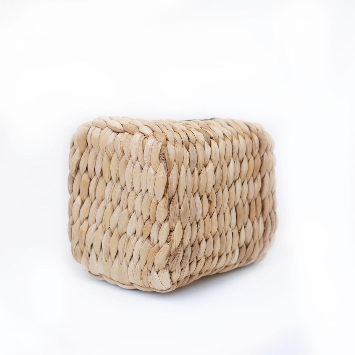 Square Banana Weave Cachepot – Natural Woven Basket, Planter or Organizer