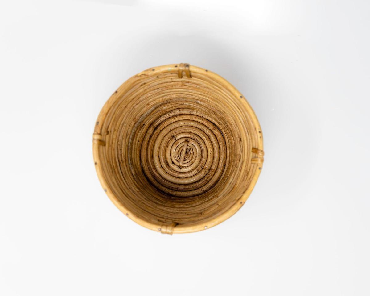 Tapered Cane Cachepot | Handwoven Decorative Planter or Organizer