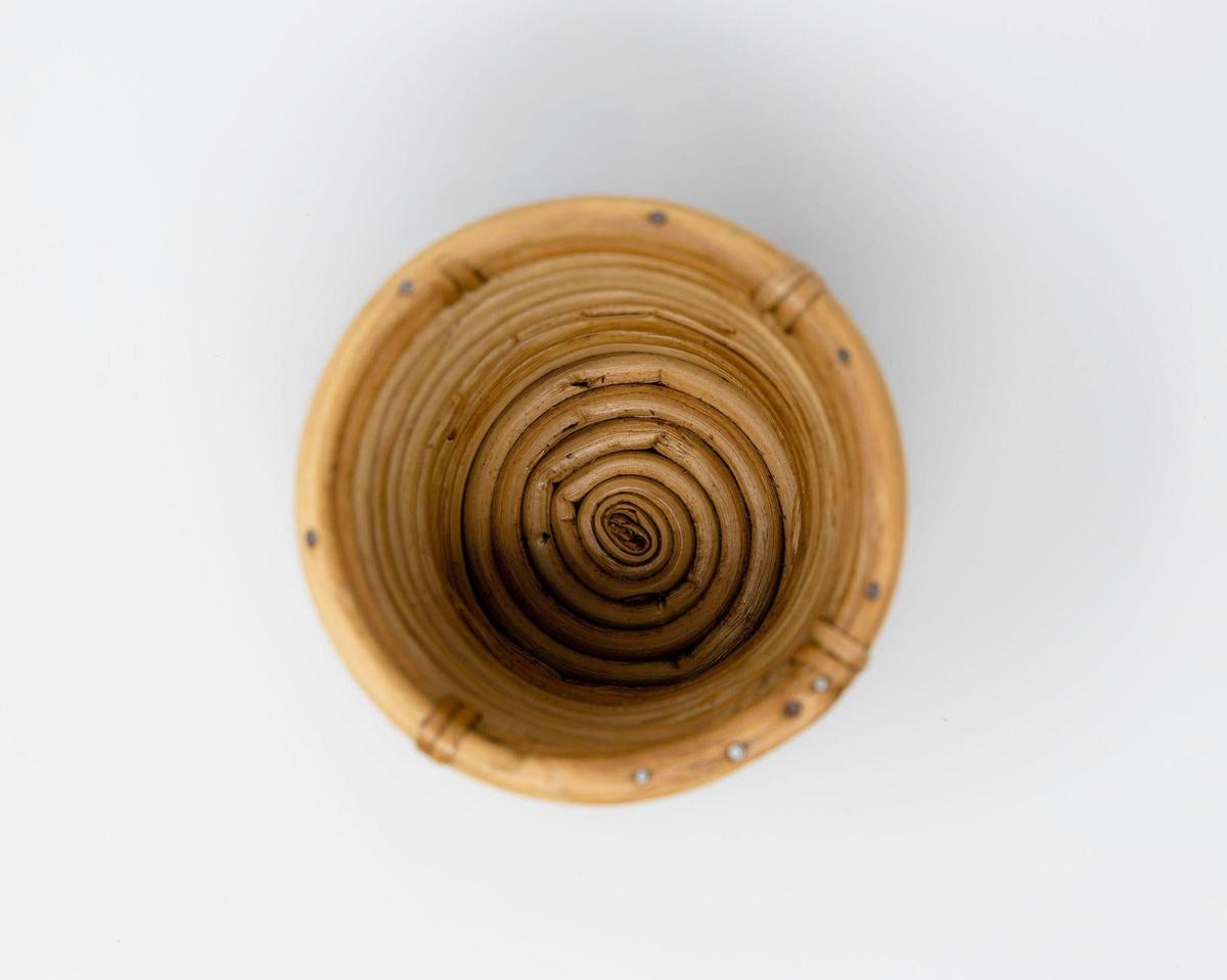 Tapered Cane Cachepot | Handwoven Decorative Planter or Organizer