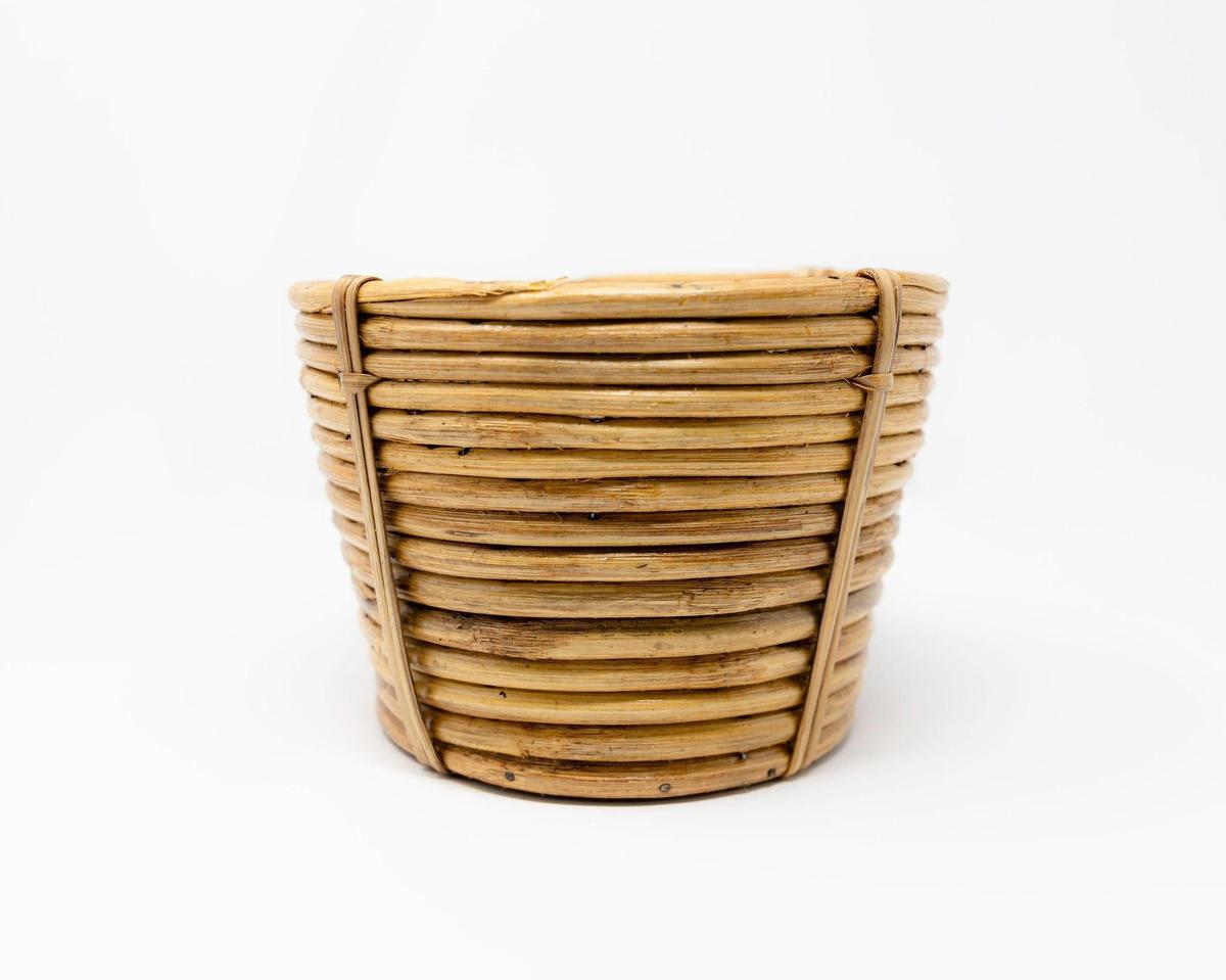Tapered Cane Cachepot | Handwoven Decorative Planter or Organizer