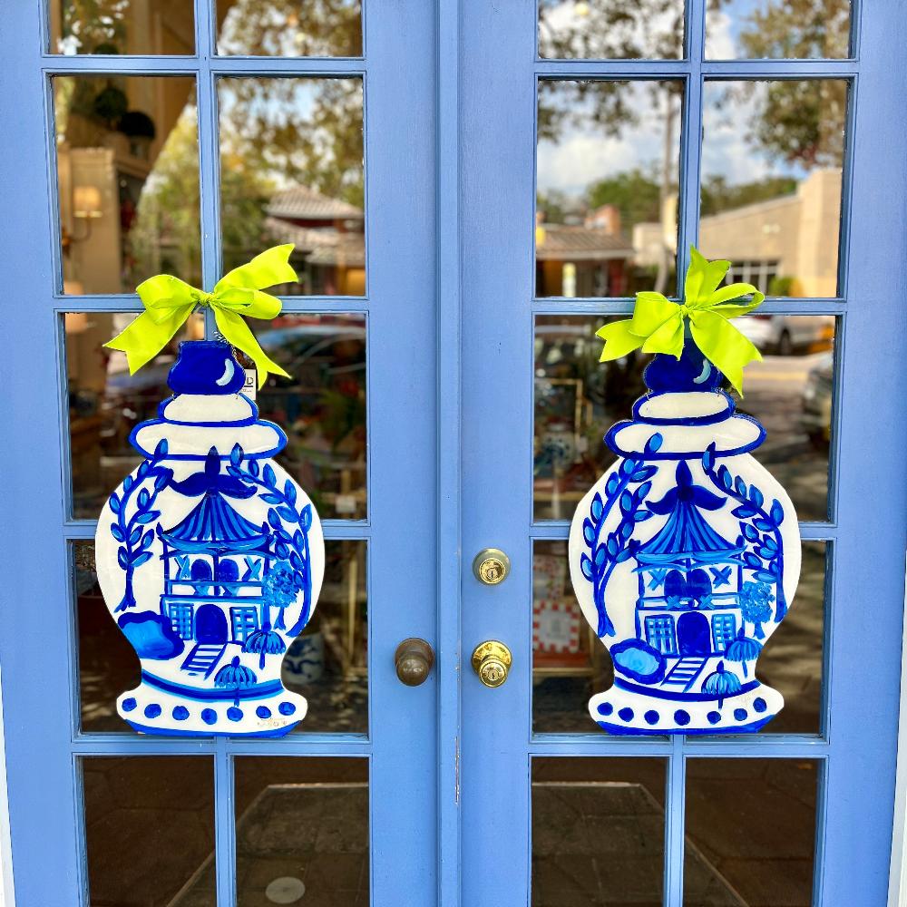 Temple Jar Pagoda Decorative Door Hanger - Hand Painted by Artist