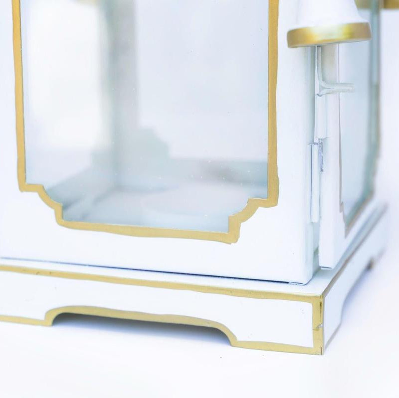 Tole Pagoda Lantern | Decorative Chinoiserie Hand-painted Metal Lantern