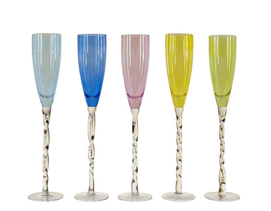 Twisted Stem Champagne Flutes