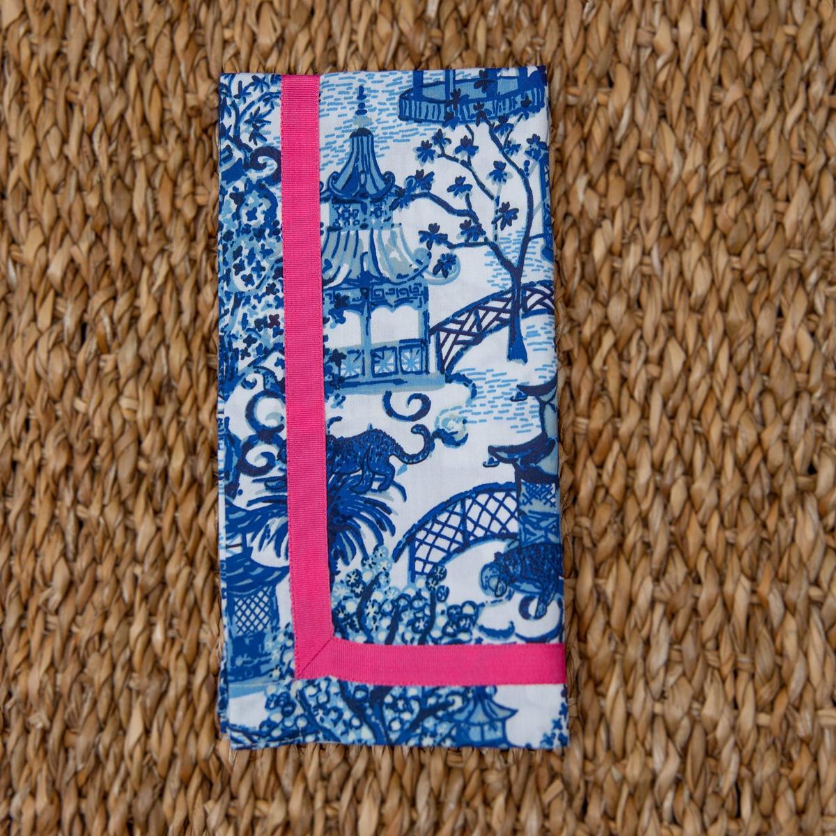 Chinoiserie Toile Cotton Table Napkins | Set of 4
