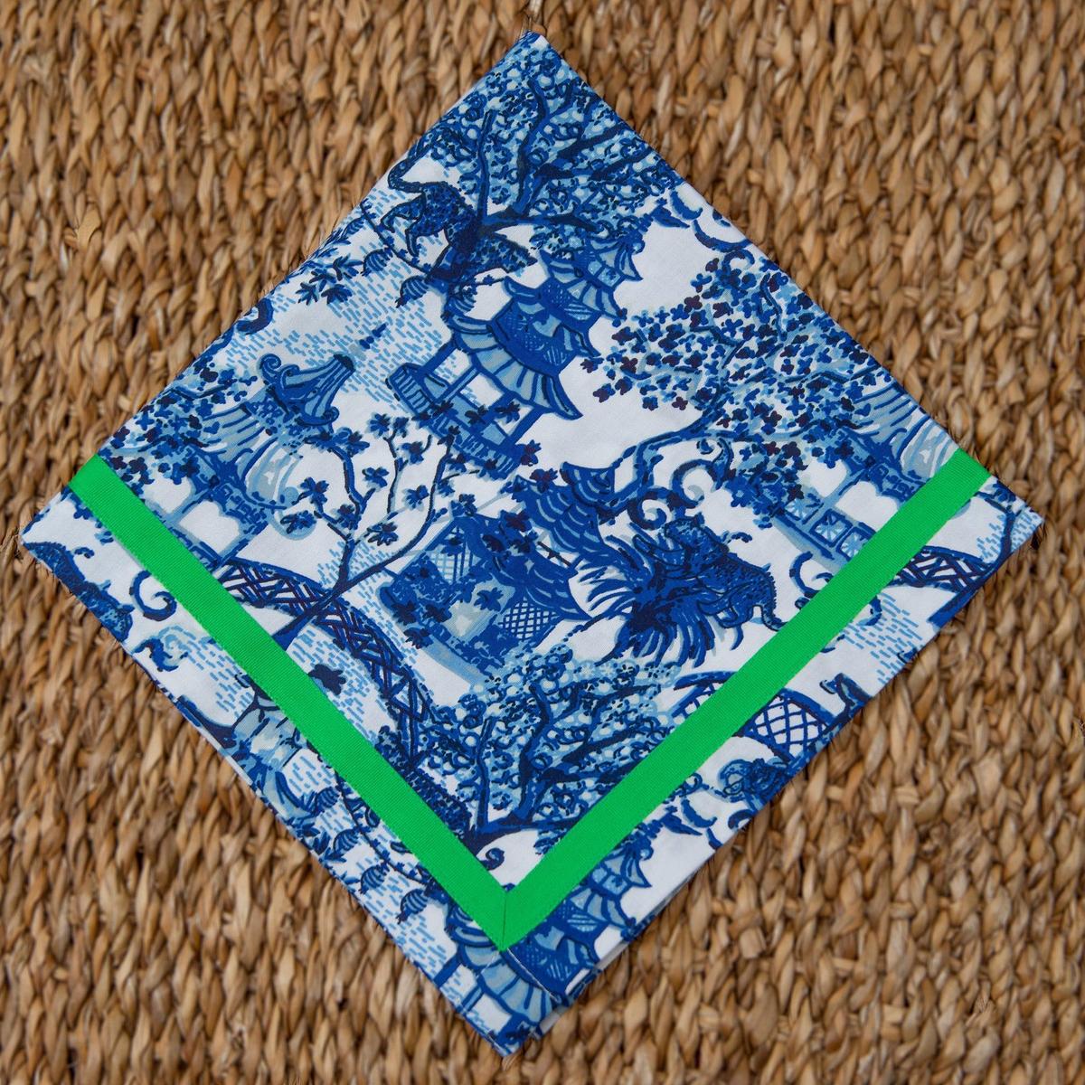 Chinoiserie Toile Cotton Table Napkins | Set of 4