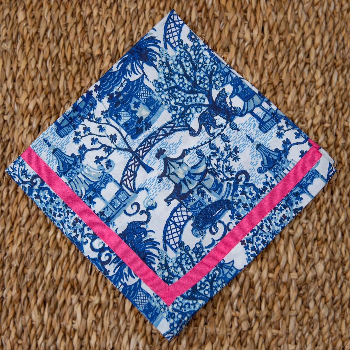 Chinoiserie Toile Cotton Table Napkins | Set of 4