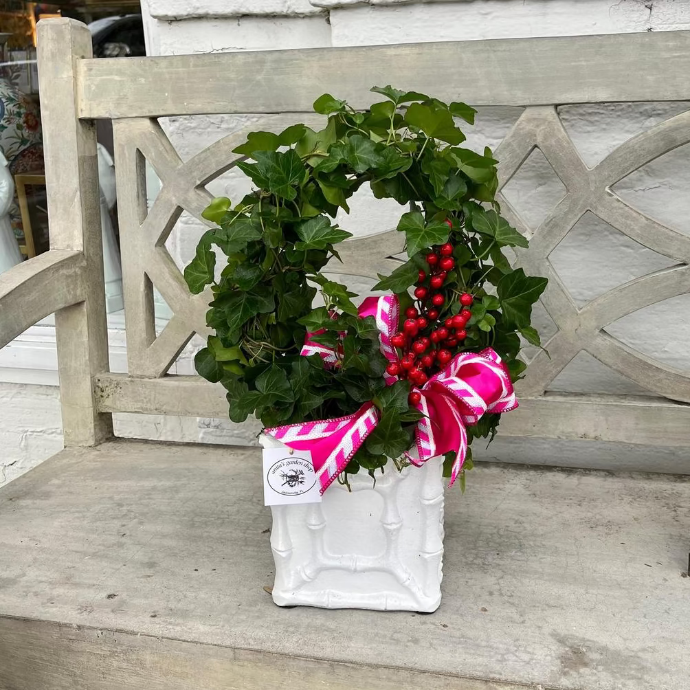 Faux Bamboo Cachepot | Painted Metal Planter Box