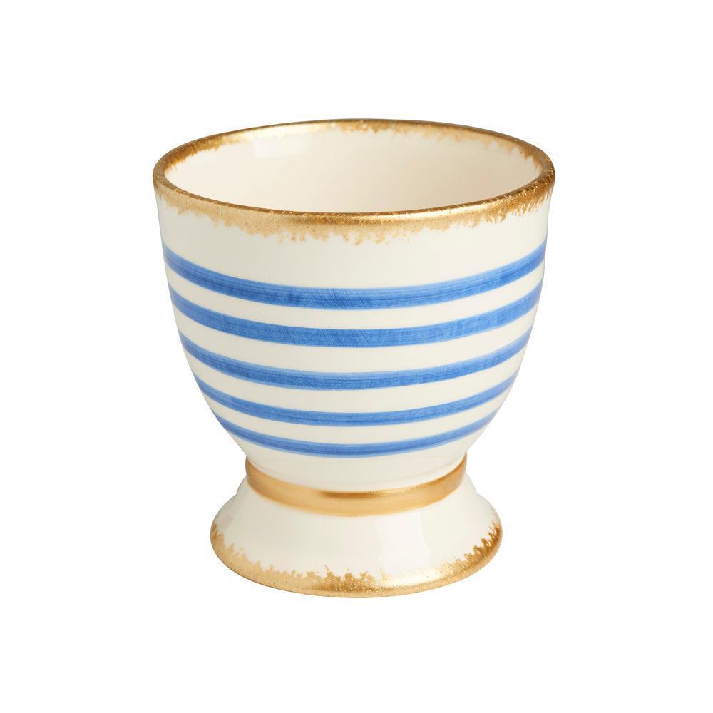 Hand-crafted Striped Porcelain Cachepot Planter