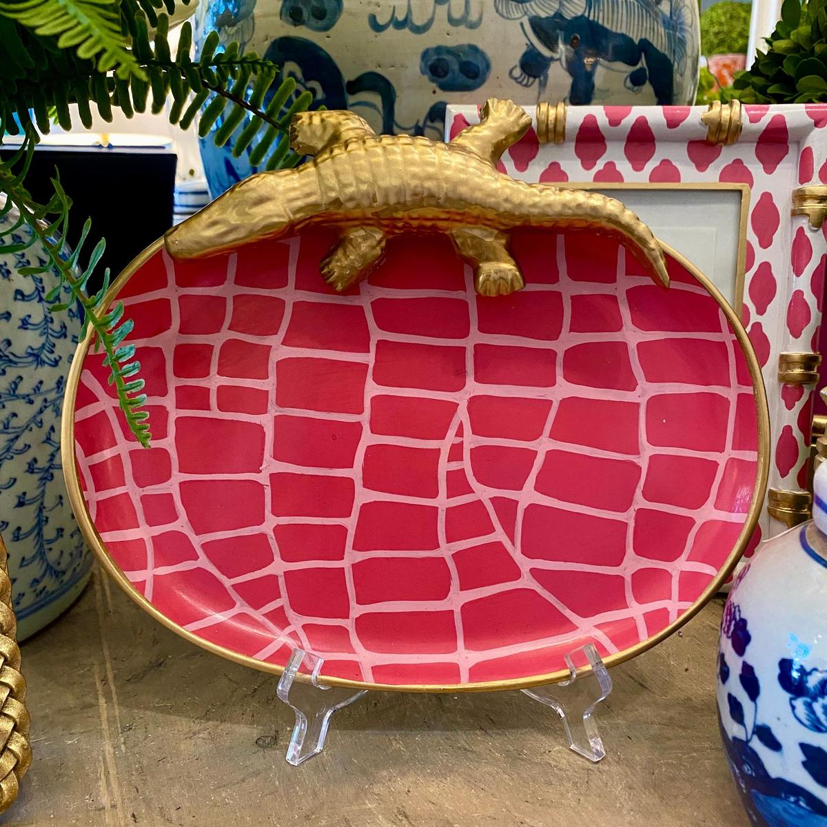 Hand-painted Alligator Tray