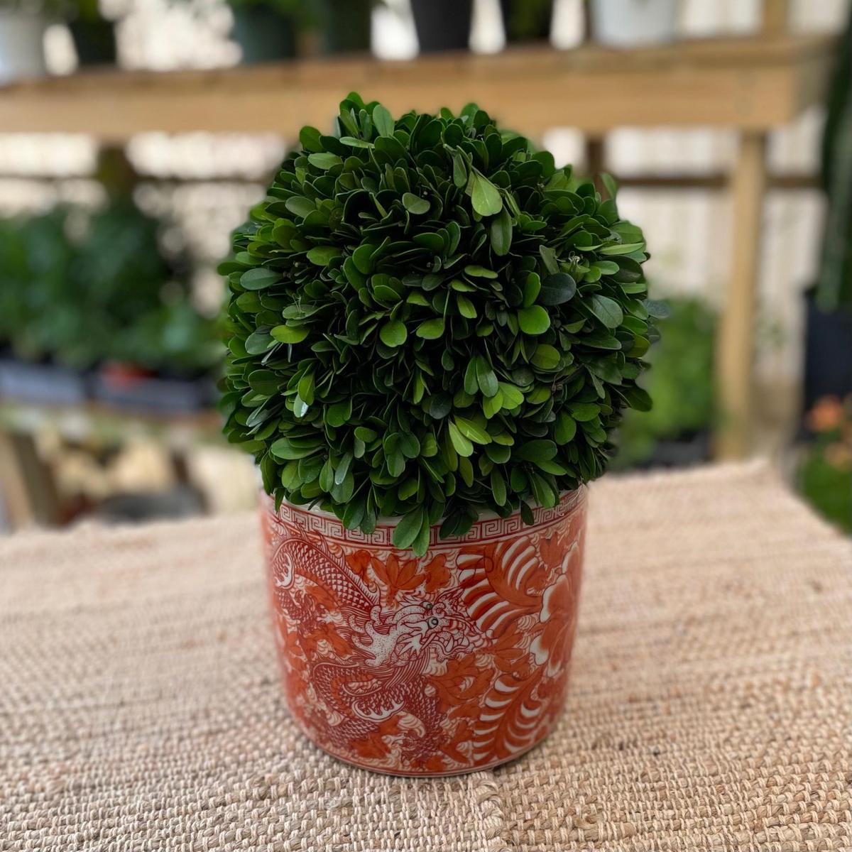 Orange & White Porcelain Brush Pot Planter