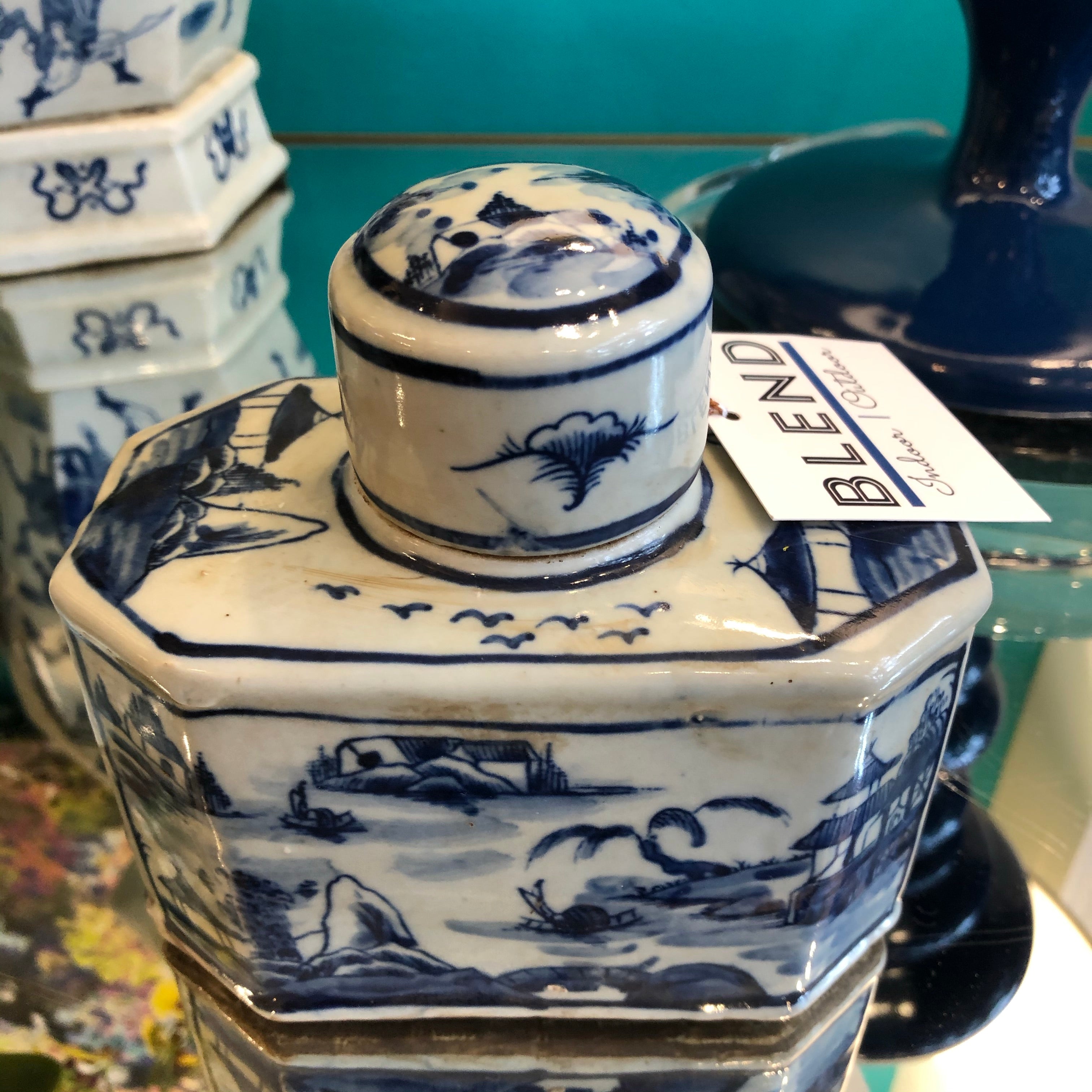 Blue and White mini tea jar
