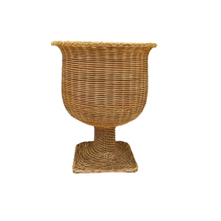 22" Wicker Urn with Square Base