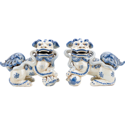 Pair of Porcelain Foo Dogs