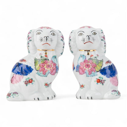 Porcelain Staffordshire Dog Salt and Pepper Set