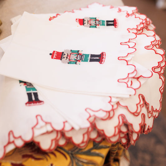 Embroidered Heirloom Nutcracker Napkins
