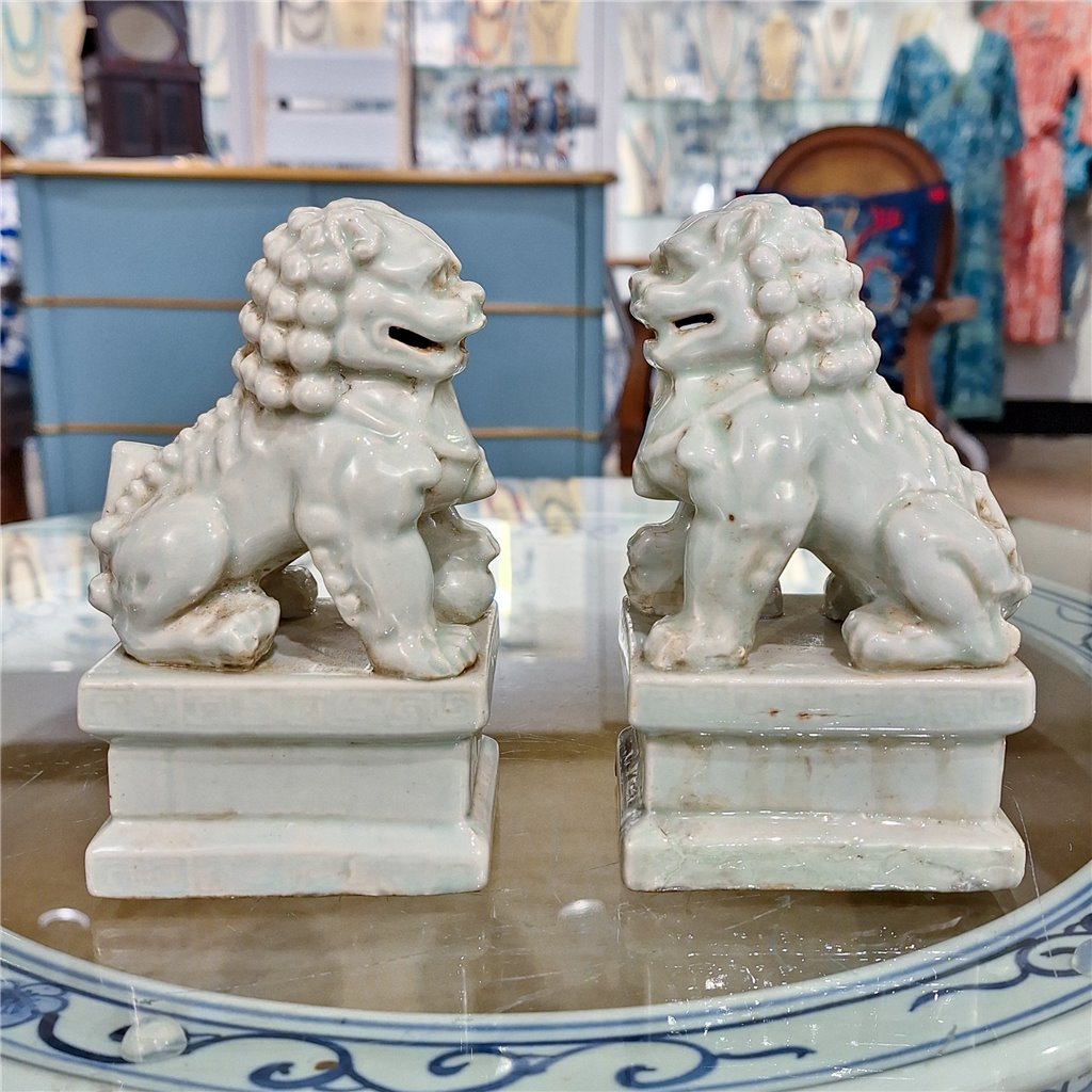 Pair of Porcelain Foo Dogs