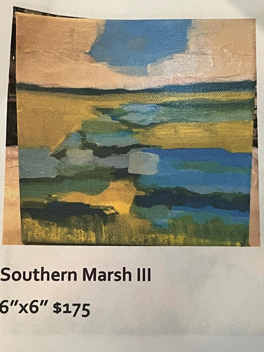 Beth Robison "Southern Marsh III" 6x6 Painting