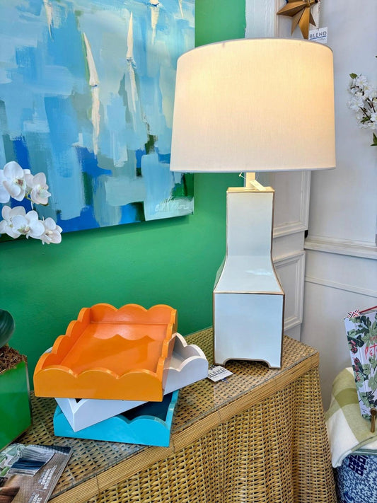 Classic Tole Lamp Base | Elegant Hand-painted Chinoiserie Style Lamp Base