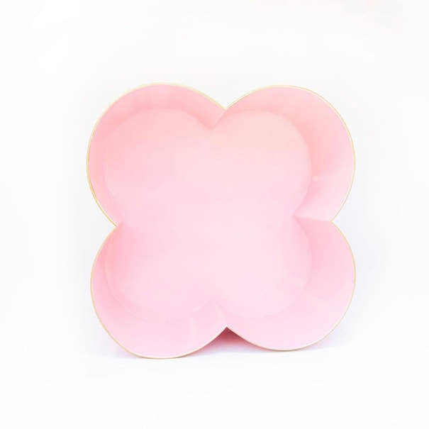 Classic Tole Quatrefoil Planter | Hand-Painted Metal Cachepot Centerpiece