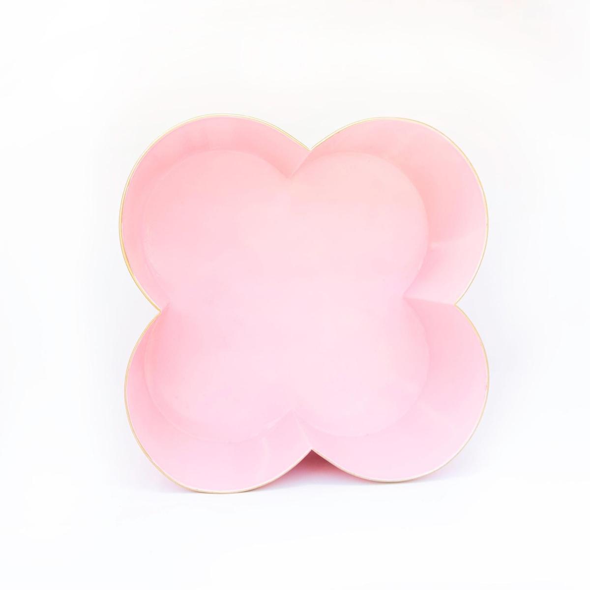 Classic Tole Quatrefoil Planter | Hand-Painted Metal Cachepot Centerpiece