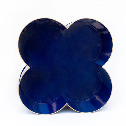 Classic Tole Quatrefoil Planter | Hand-Painted Metal Cachepot Centerpiece