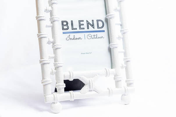 Faux Bamboo Pagoda Picture Frame | Hand-painted White Cast Iron Frame | 5x7 | 4x6