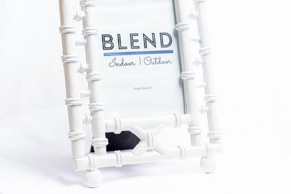 Faux Bamboo Pagoda Picture Frame | Hand-painted White Cast Iron Frame | 5x7 | 4x6
