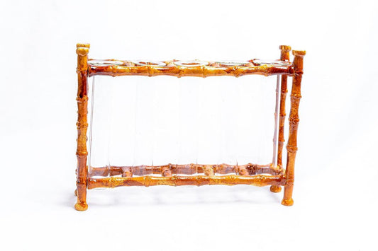 Faux Bamboo Tube Bud Vase | Chic Bud Vase for Bookshelves & Mantles