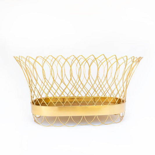 French Wire Planter | Metal Centerpiece | Elegant Garden Basket