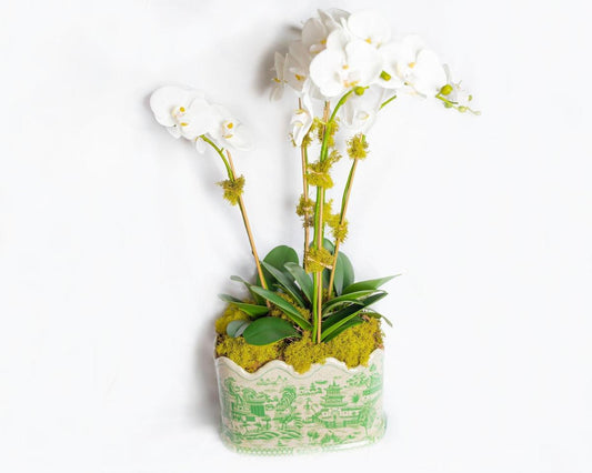 Green Willow Scalloped Footbath Planter