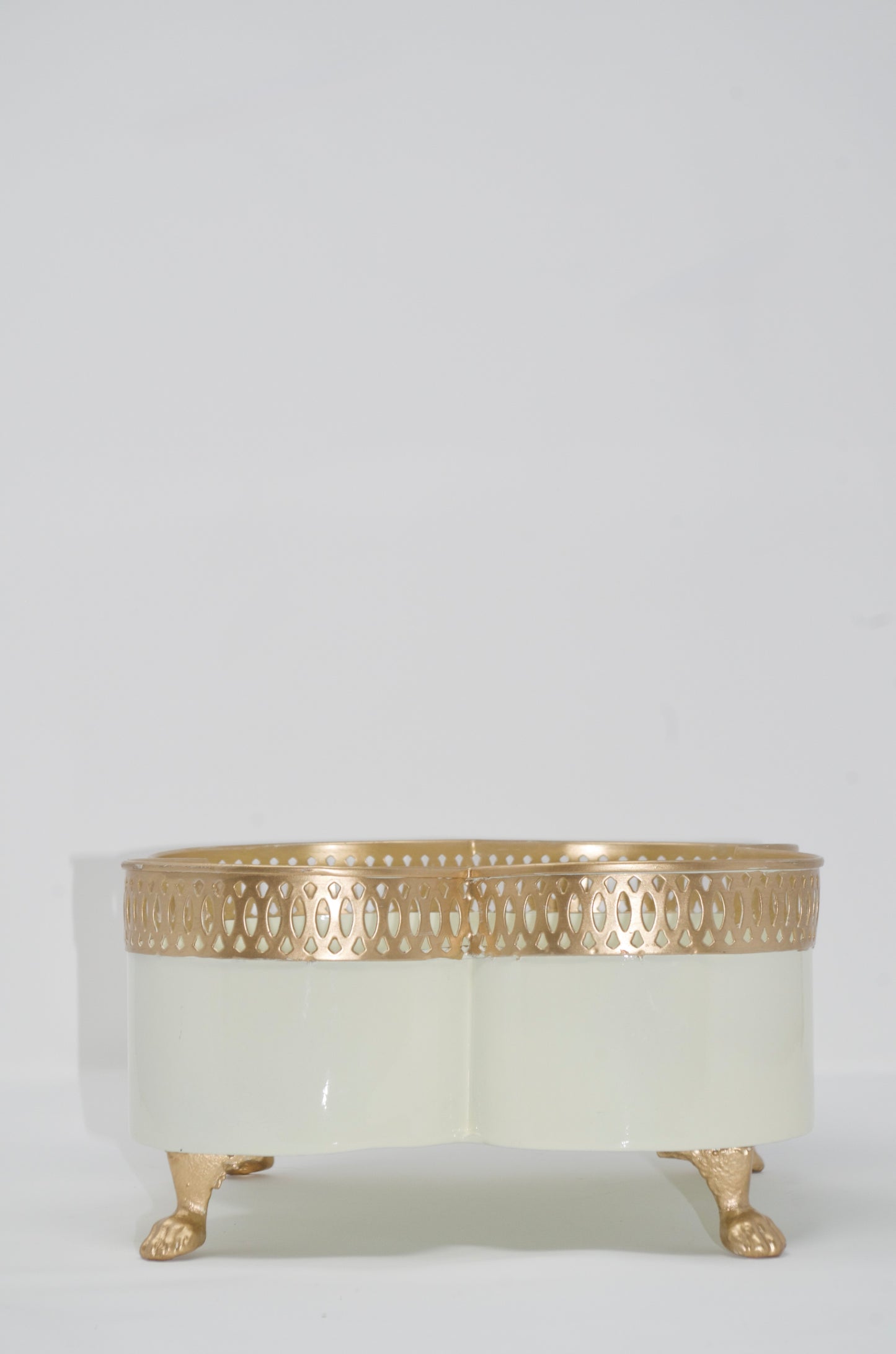 Banded Tole Quatrefoil Planter